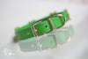 Green Leather Collar With Yellow leather Flowers