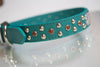 Turquoise Leather Dog Collar