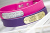 Purple Waterproof Collar with Personalized Name Plate