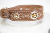 Leather Collar with Texas Stars conchos and engraved name plate