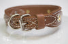 Leather Collar with Texas Stars conchos and engraved name plate
